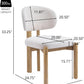 Beige Upholstered Mid Century Dining Chairs Collection