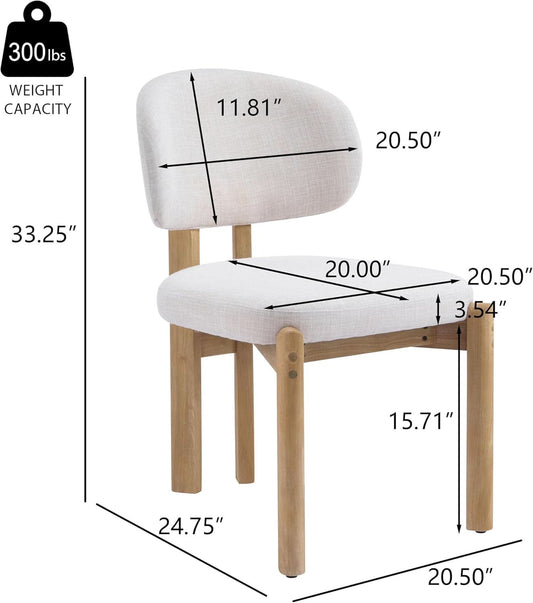 Beige Upholstered Mid Century Dining Chairs Collection