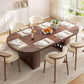 78.7 Inch Oval Walnut Dining Table Storage Shelf System