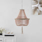 Handcrafted Beaded Blush Pink Three Light Pendant Chandelier-3