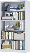 Modern Metal Bookcase With Five Adjustable Shelves-0
