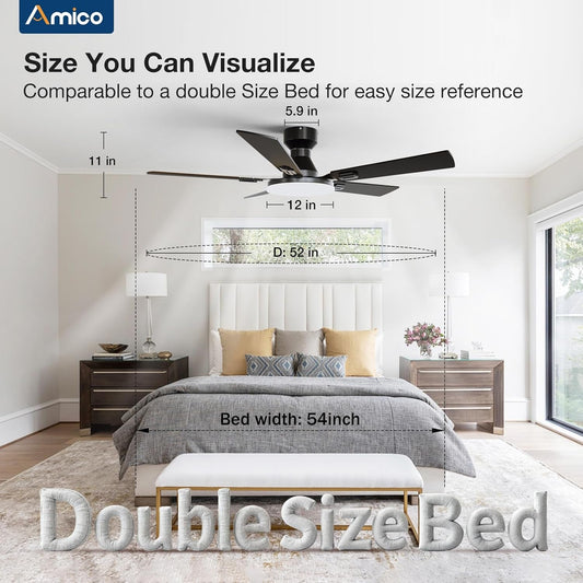 Contemporary Smart Ceiling Fan Featuring RGB Lighting