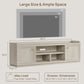 67 Inch TV Stand Grey White Oak Entertainment Center