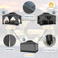 12x14 Gray Hardtop Gazebo Outdoor Weatherproof Netting