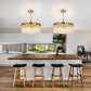 20-Inch Gold Round Crystal Chandelier Ceiling Light