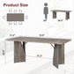 Rectangular Dining Table 70.9 Inches Grey Farmhouse
