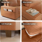 Faux Leather Loveseat Sofa 71Inch Brown Solid Wooden Frame