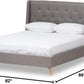 King Size Wingback Graphite Grey Upholstered Platform Bed
