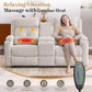 Beige Tray Table Power Reclining Loveseat With Console
