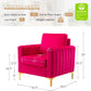Fuchsia Velvet Upholstered Armchair With Gold Legs
