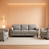 Light Grey Small Space Living Room Couch Set With Loveseat-0