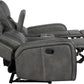 Gray Faux Leather Reclining Loveseat With Manual Recline