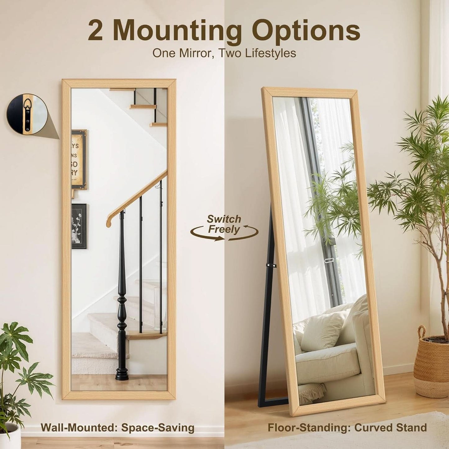 56x20 Handcrafted Standing Full Length Floor Mirror