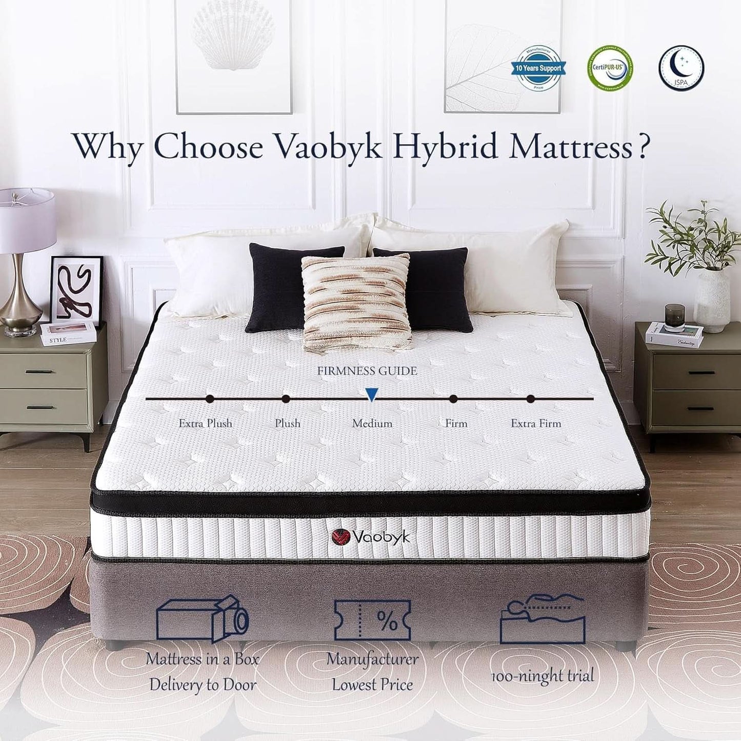 Queen TwelveInch MemoryFoam Hybrid Mattress CertipurUS-4
