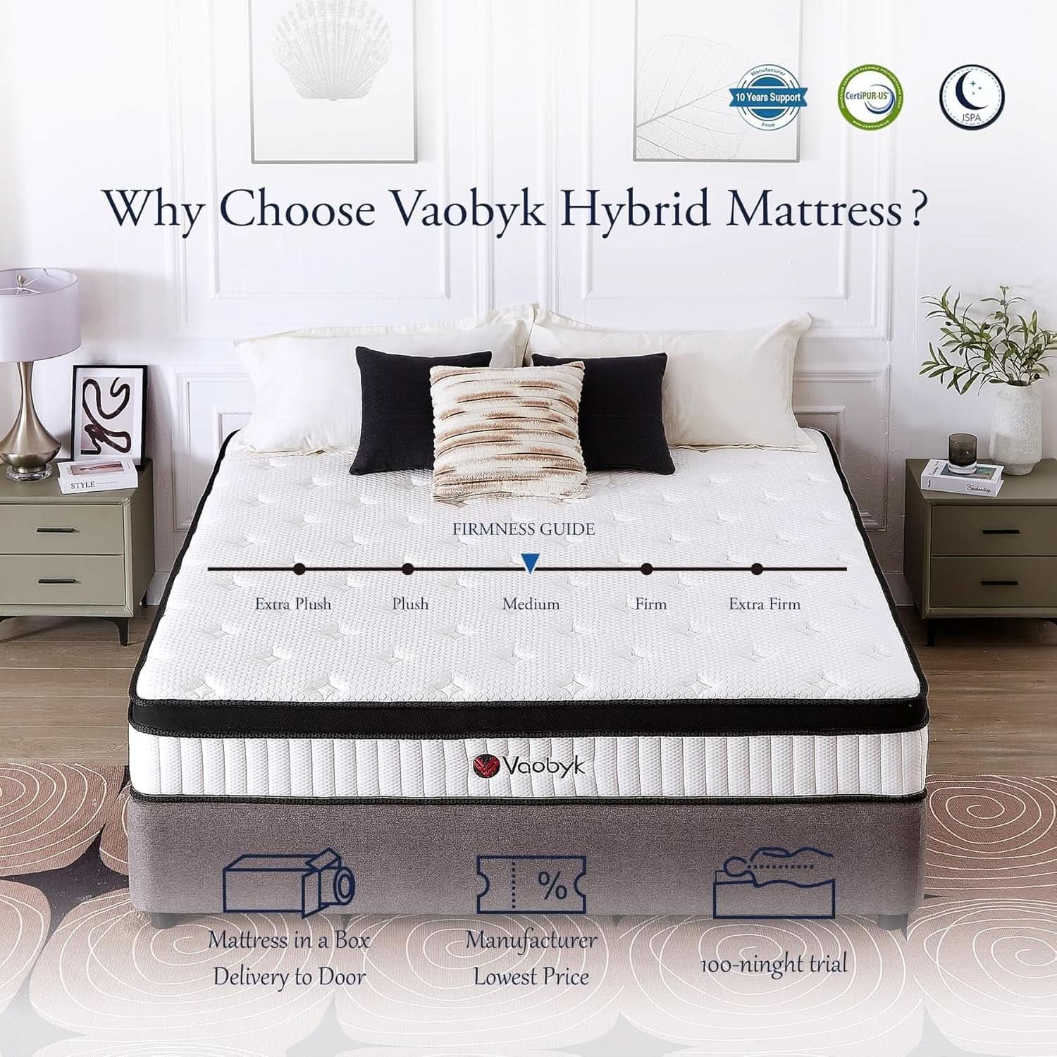 Queen TwelveInch MemoryFoam Hybrid Mattress CertipurUS-4
