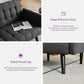 65 Inch Charcoal Grey Upholstered Convertible Sleeper Sofa
