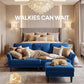 Velvet 83 Inch Sectional Sofa With Movable Ottoman