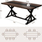 71 Inch Farmhouse Dining Table Waterproof Table top