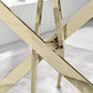 Leonardo Gold Glass Top Dining Table Modern Premium
