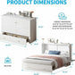 Queen Murphy Bed Featuring Mattress Included White-1