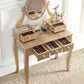Gold Makeup Vanity Table With Customizable Storage