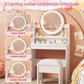 Kids Vanity Table Illuminated Ambient LED Lighting White