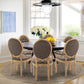Brown PU Leather Upholstered Dining Chairs Set Of 6