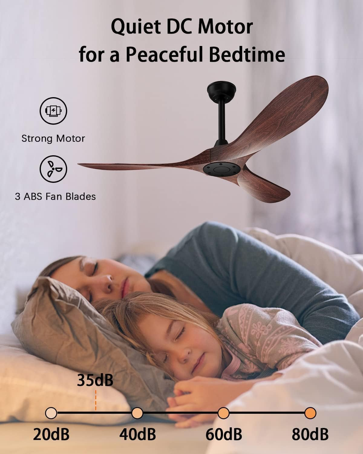52Inches Weather proof Outdoor Ceiling Fan No Light Remote