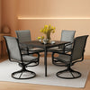 Patio Dining Set For 4 All Weather Furniture With Grey Sling Swivel Chairs