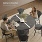 Round Forty Seven Inch Dining Table Charcoal Grey Model