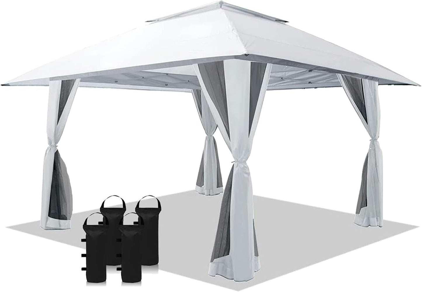 13x13 Pop Up Gazebo White Weatherproofing Durability
