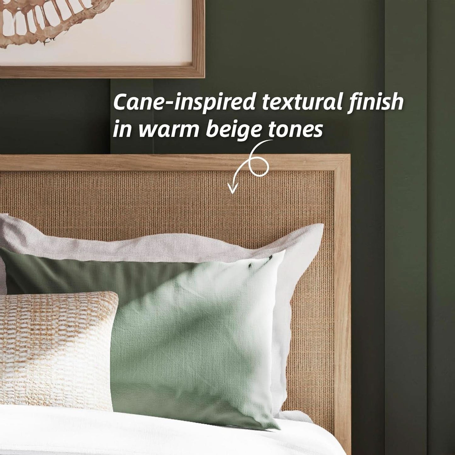 Queen Panel Platform Bed Engineered Hard wood Frame