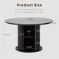 Round Dining Table Featuring Concealed Storage Black
