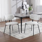 White Boucle Upholstered Dining Chairs Curved Back