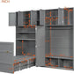 Twin Size Charcoalgray Murphy Cabinet Bed Wardrobe-3