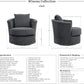 Charcoal 3 Piece Living Room Set With Chenille Upholstery