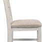 Dining Room Chair Set Of 2 Whitewash Finish Upholstered