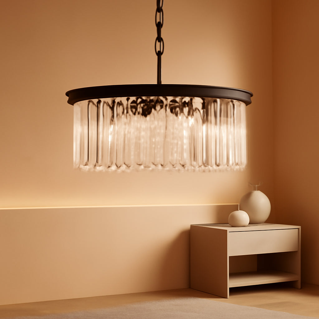 Elegant Black Chandelier TwentyInch Pendant Ceiling Light-0