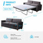 Queen Size Sleeper Sofa Bed DarkSlateGrey StainResistant