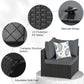 Grey 5 Piece Outdoor Patio Sectional Set With Ottoman