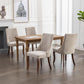Velvet Dining Chairs Set of 4 Beige With Curved Wood Legs