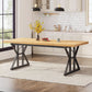 Farmhouse Dining Table 70.8 Inch Wood With Metal Legs