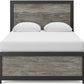 Full Panel Bed Frame With Headboard TwoToneTexturedFinish