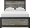 Full Panel Bed Frame With Headboard TwoToneTexturedFinish