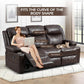 Chestnut Premium Recliner Sofa With Massage Deluxe