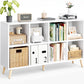 Freestanding White Eight Cube Wooden Bookshelf Organizer-0