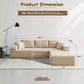 104 Inch Cloud Sectional Sofa Beige No Assembly Required Modern Upholstered Deep Seat Living Room