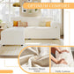 Sleeper Sofa Bed With Storage Chaise In White Boucle