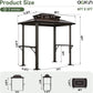 Aluminum Grill Gazebo 8x5ft With Polycarbonate Roof