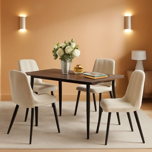 Cream-White Dining Chairs 4-Pack For Kitchen Modern